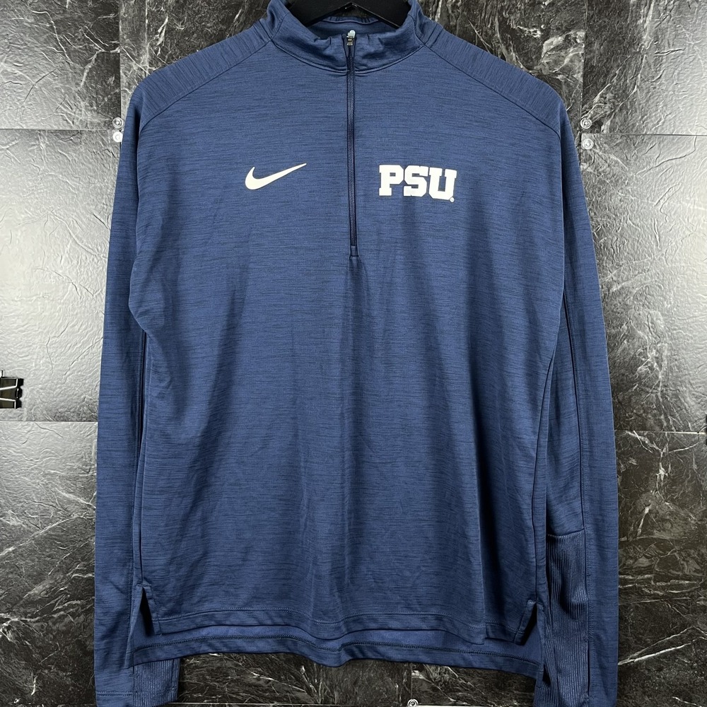Nike Men's Navy Dri-Fit PSU Quarter Zip Running Jacket Medium